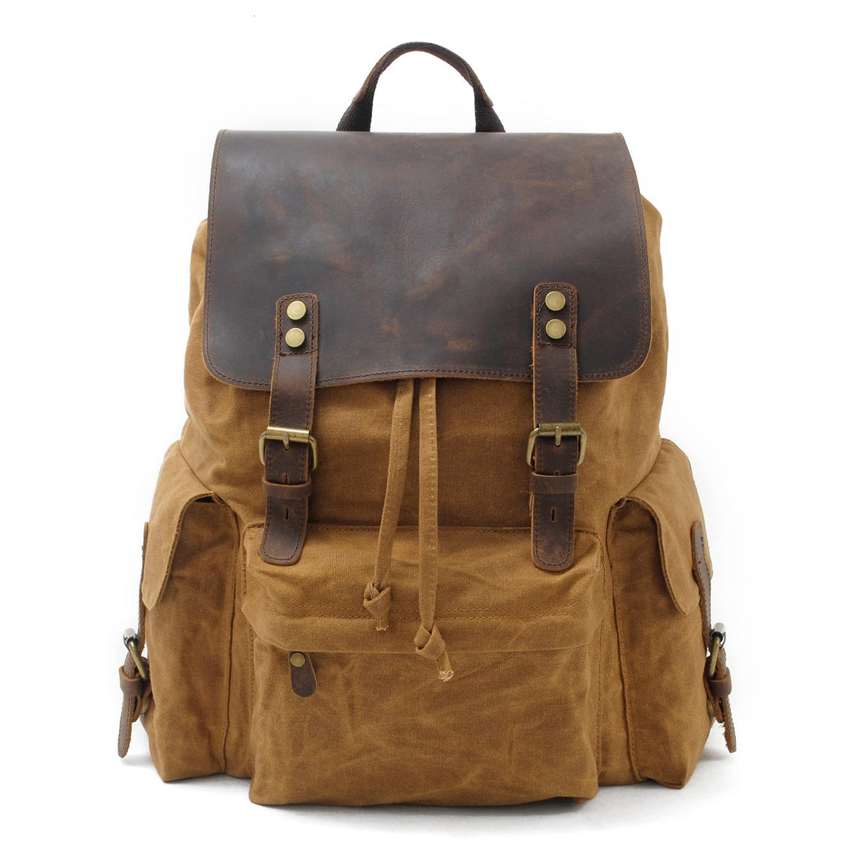 Jacob | Solid Waxed Canvas Backpack | Real Leather