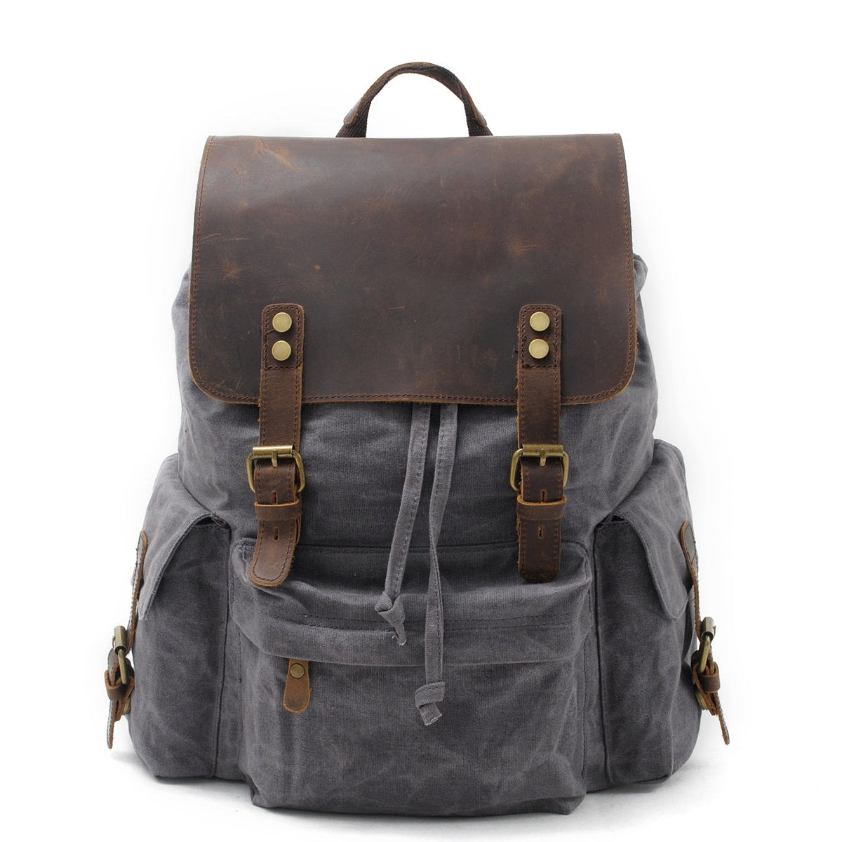 Jacob | Solid Waxed Canvas Backpack | Real Leather