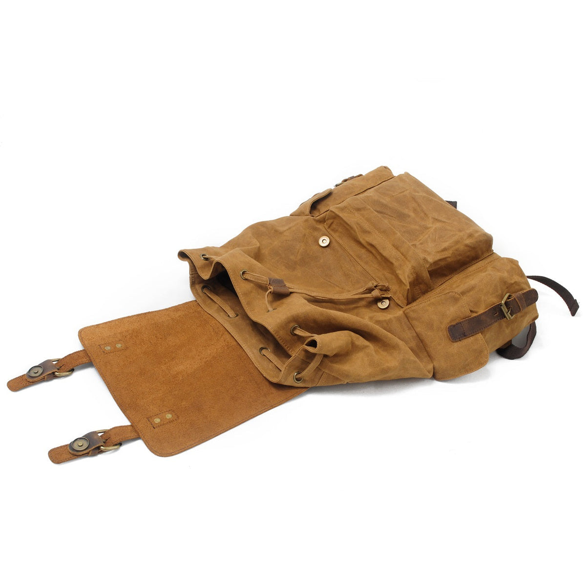 Jacob | Solid Waxed Canvas Backpack | Real Leather