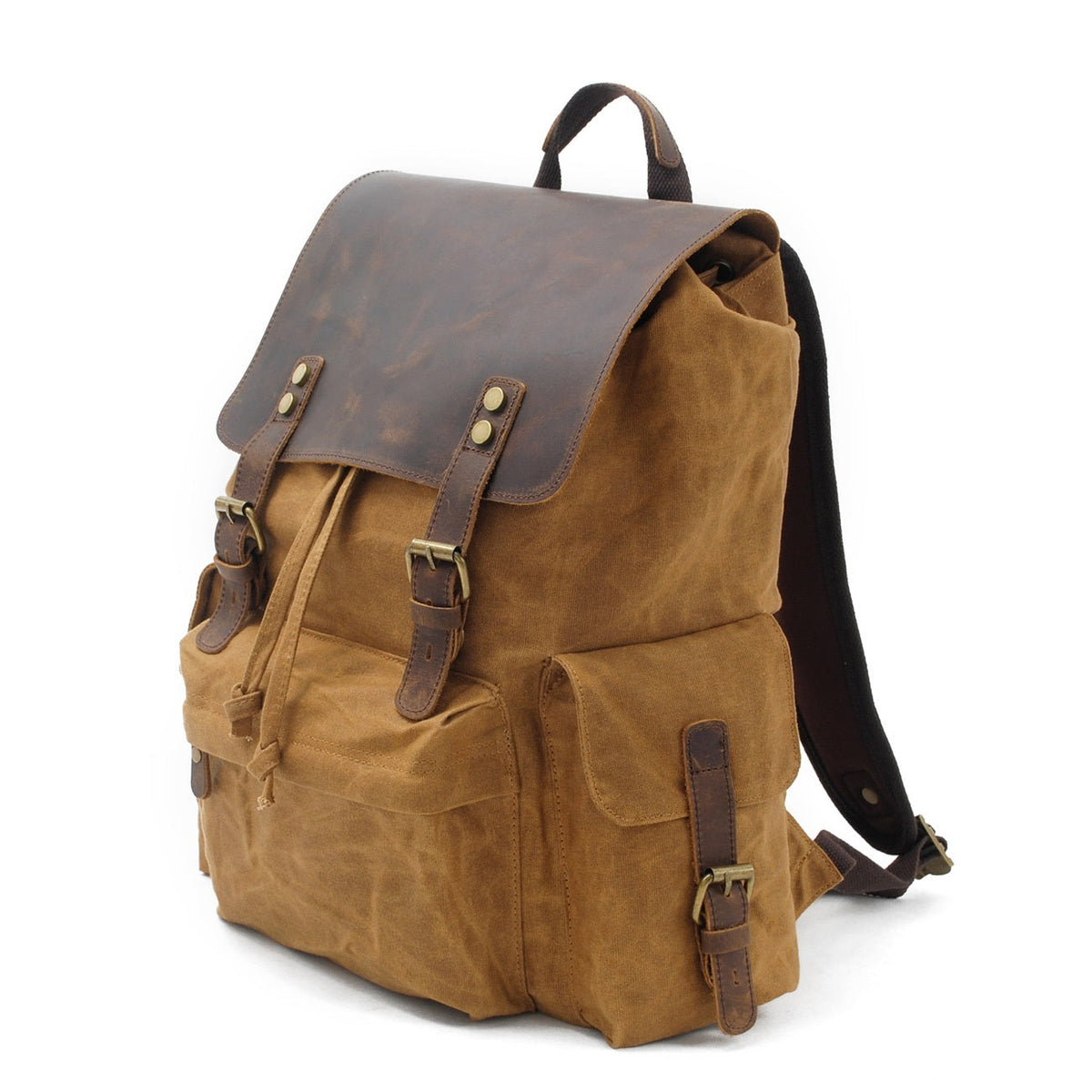 Jacob | Solid Waxed Canvas Backpack | Real Leather