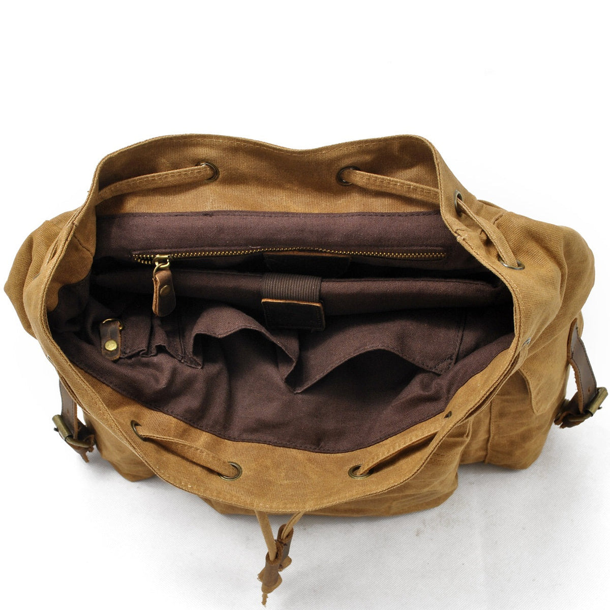Jacob | Solid Waxed Canvas Backpack | Real Leather