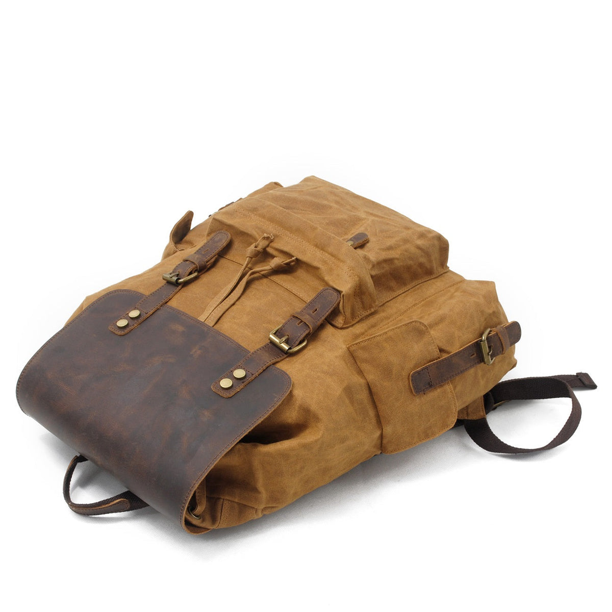 Jacob | Solid Waxed Canvas Backpack | Real Leather